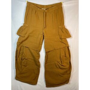 earthbound trading co women's wide statement leg hippie pants L cotton festival